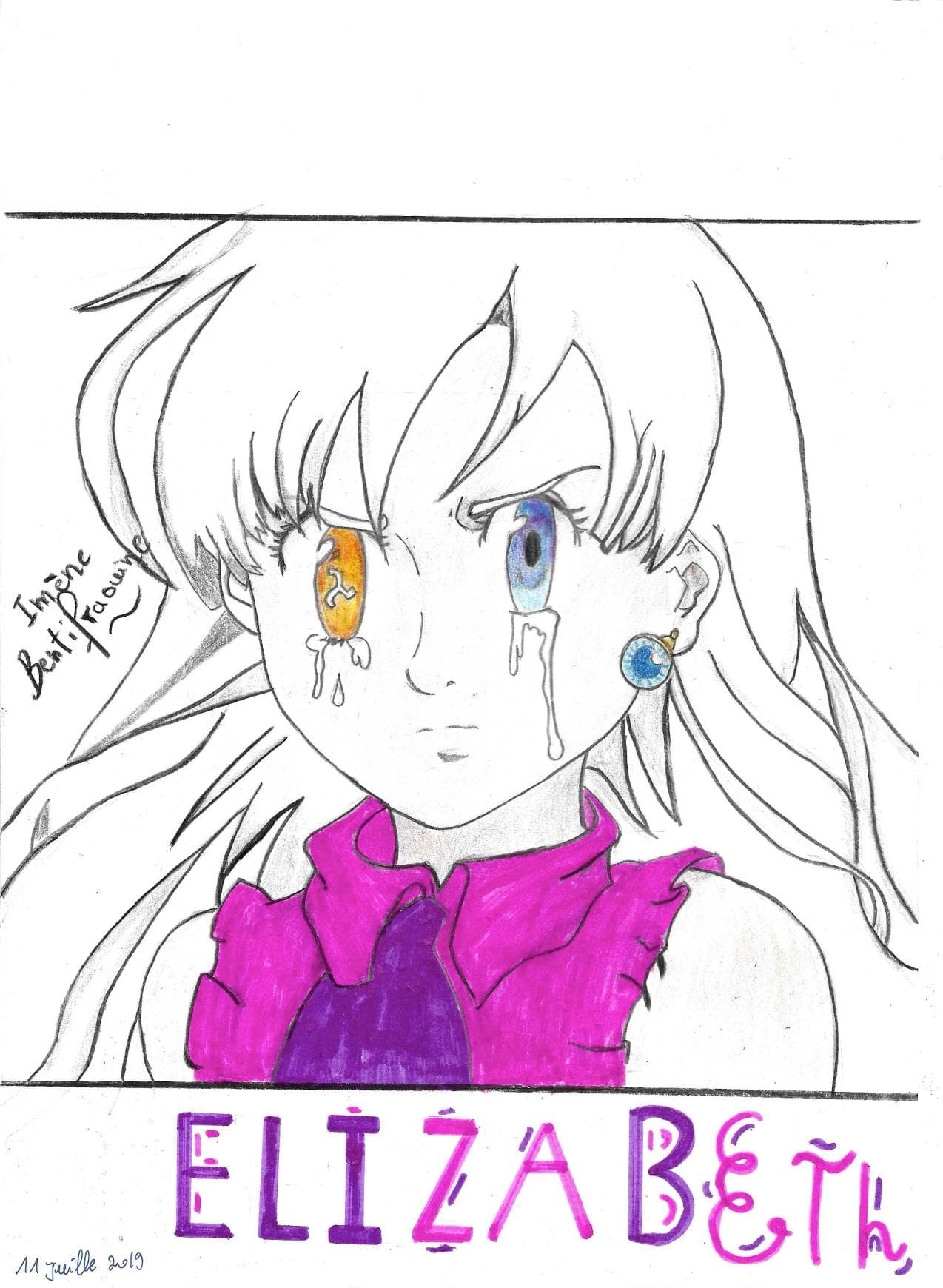 Elizabeth Sevensins, dessin manga 2019