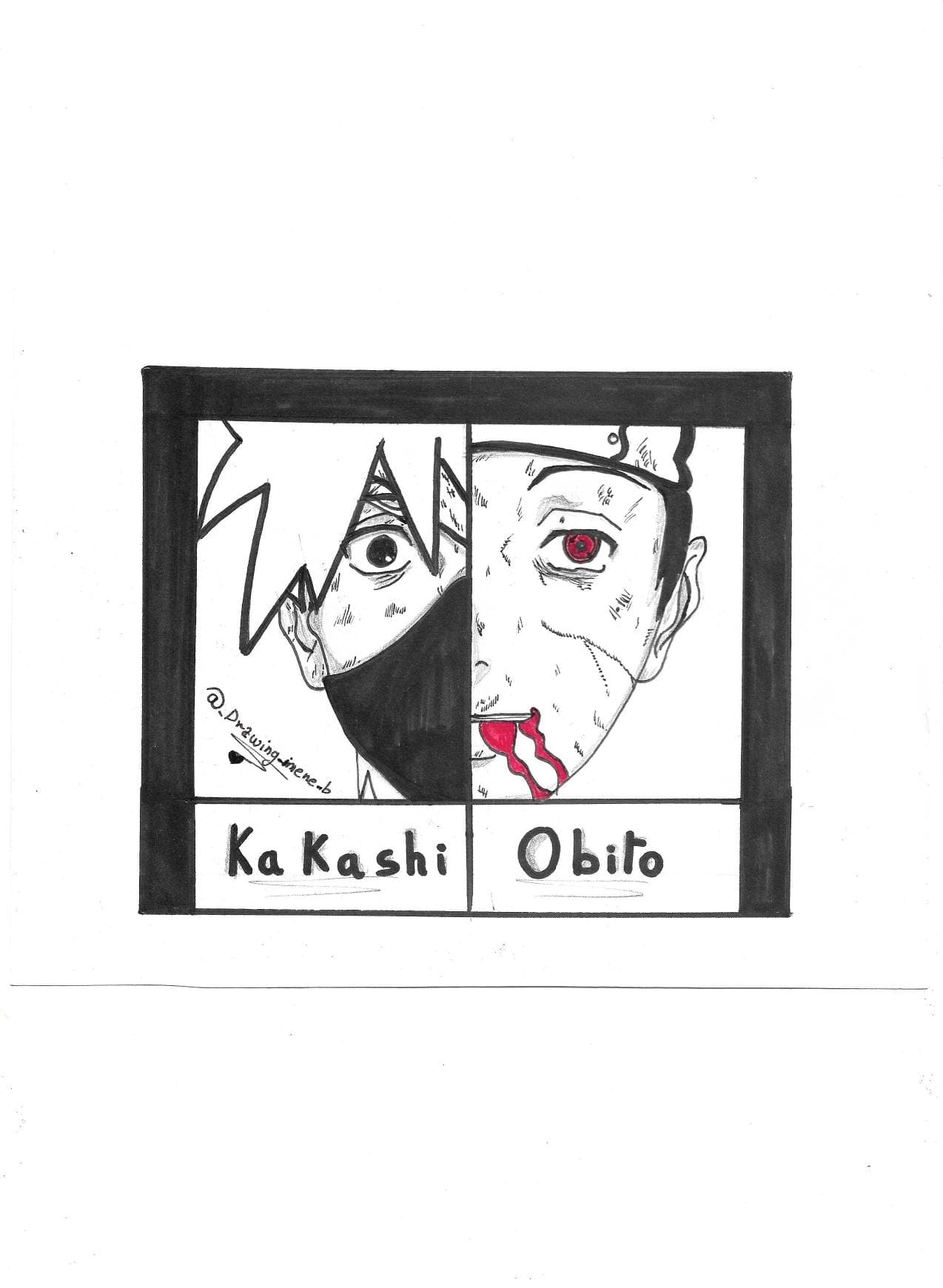 Kakashi Obito, dessin manga 2019