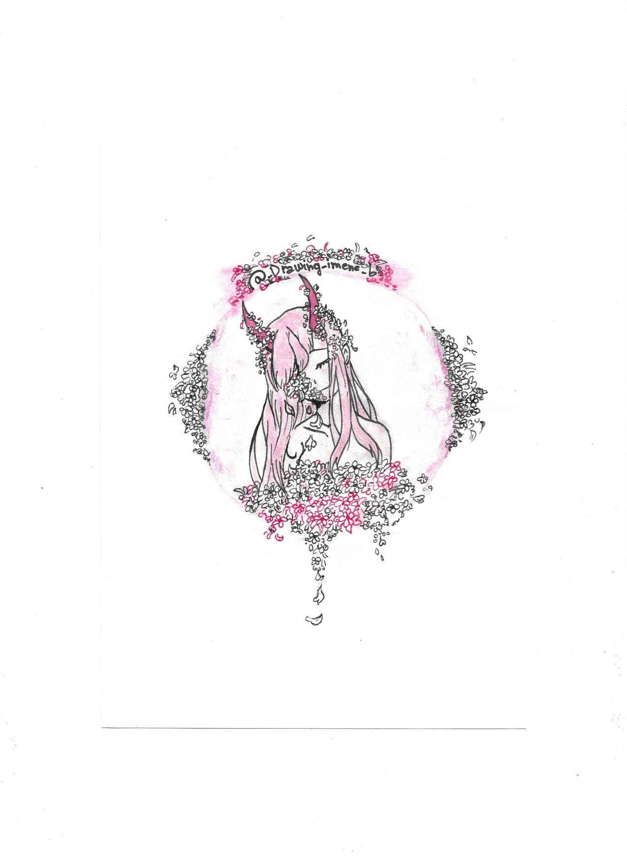 Licorne Fleurs, dessin manga 2019