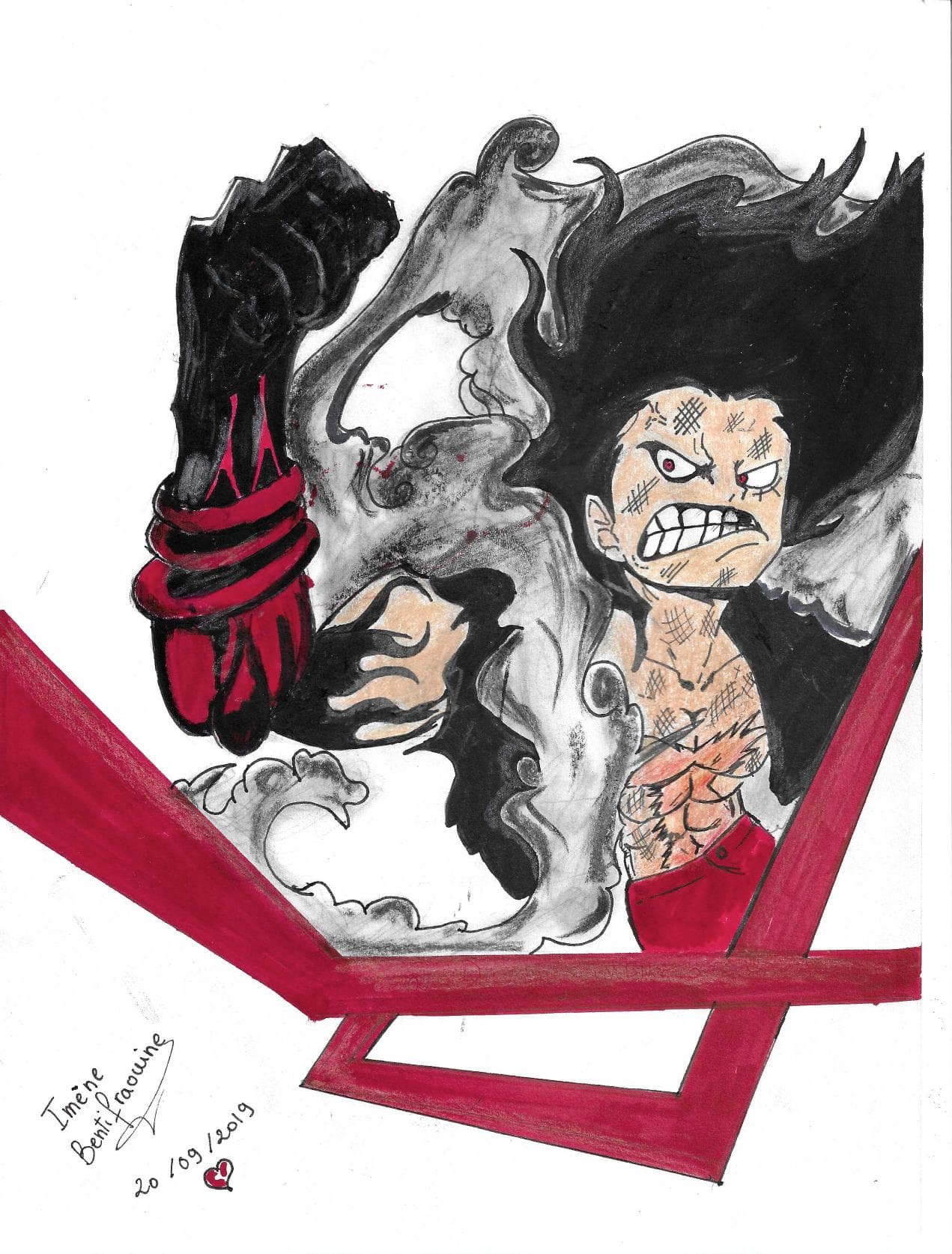 Luffy Gear4, dessin manga 2019