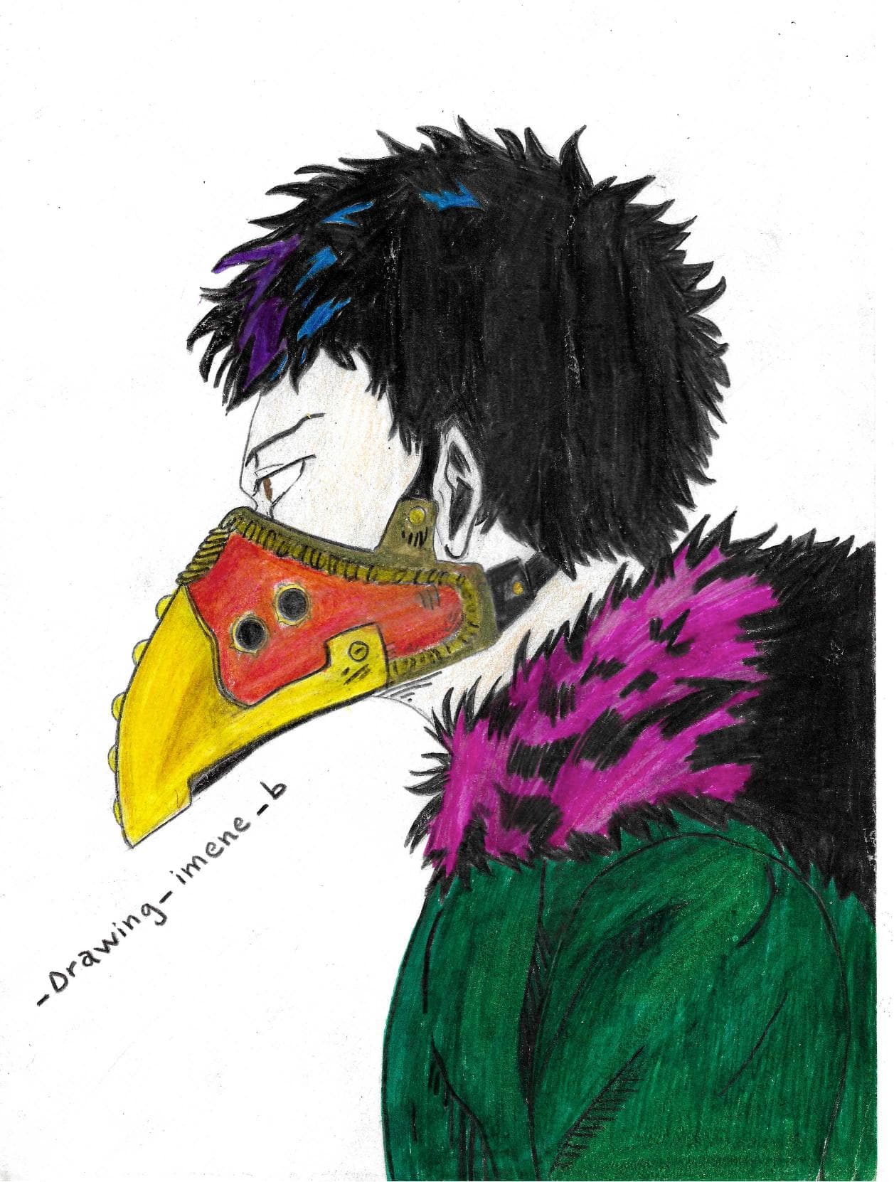 Masque Corbeau, dessin manga 2019