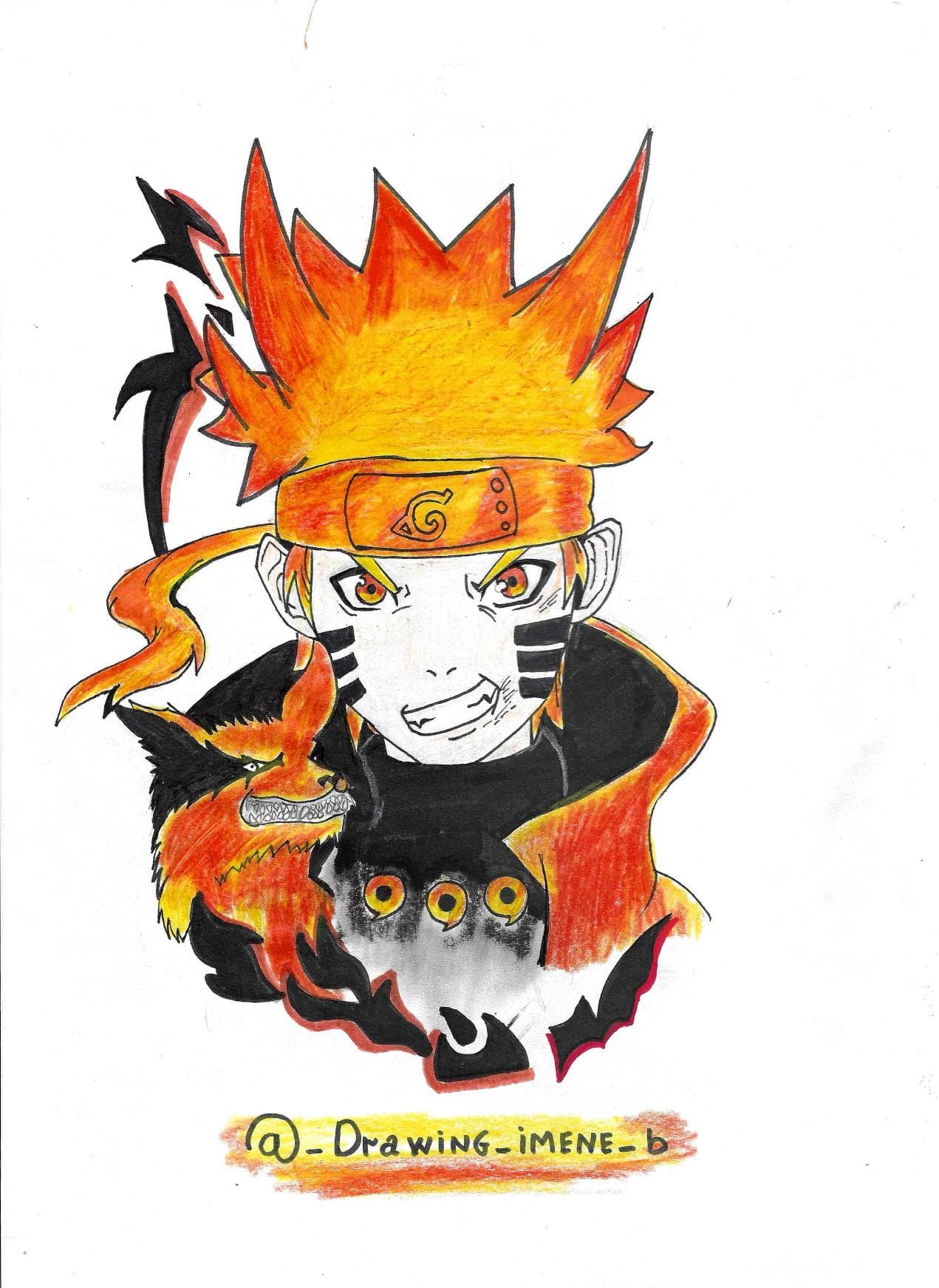Naruto Kurama, dessin manga 2019