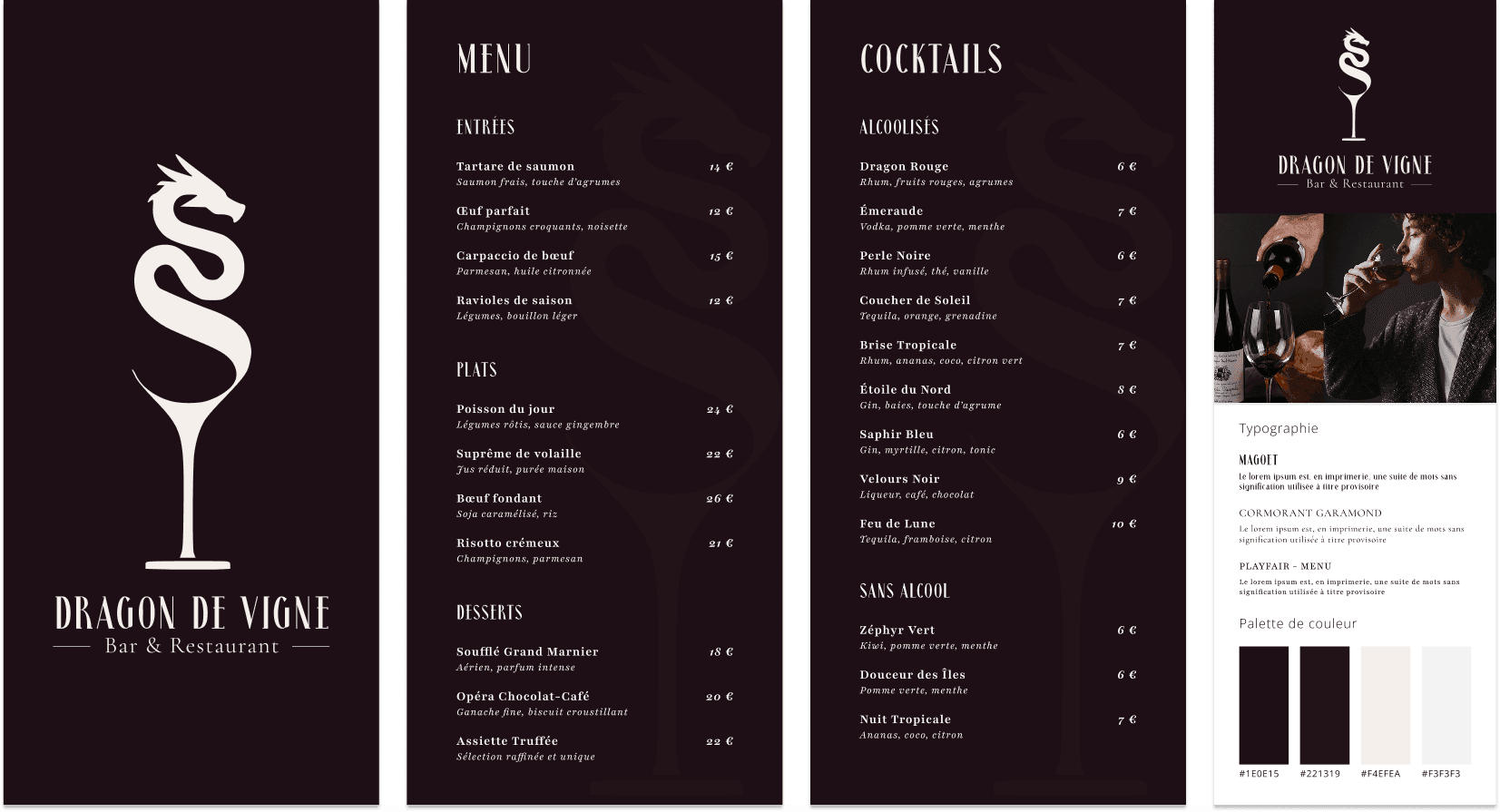 Menu - Dragon de vignes